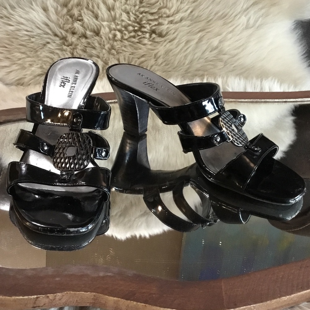 Patent Black Strappy Heels